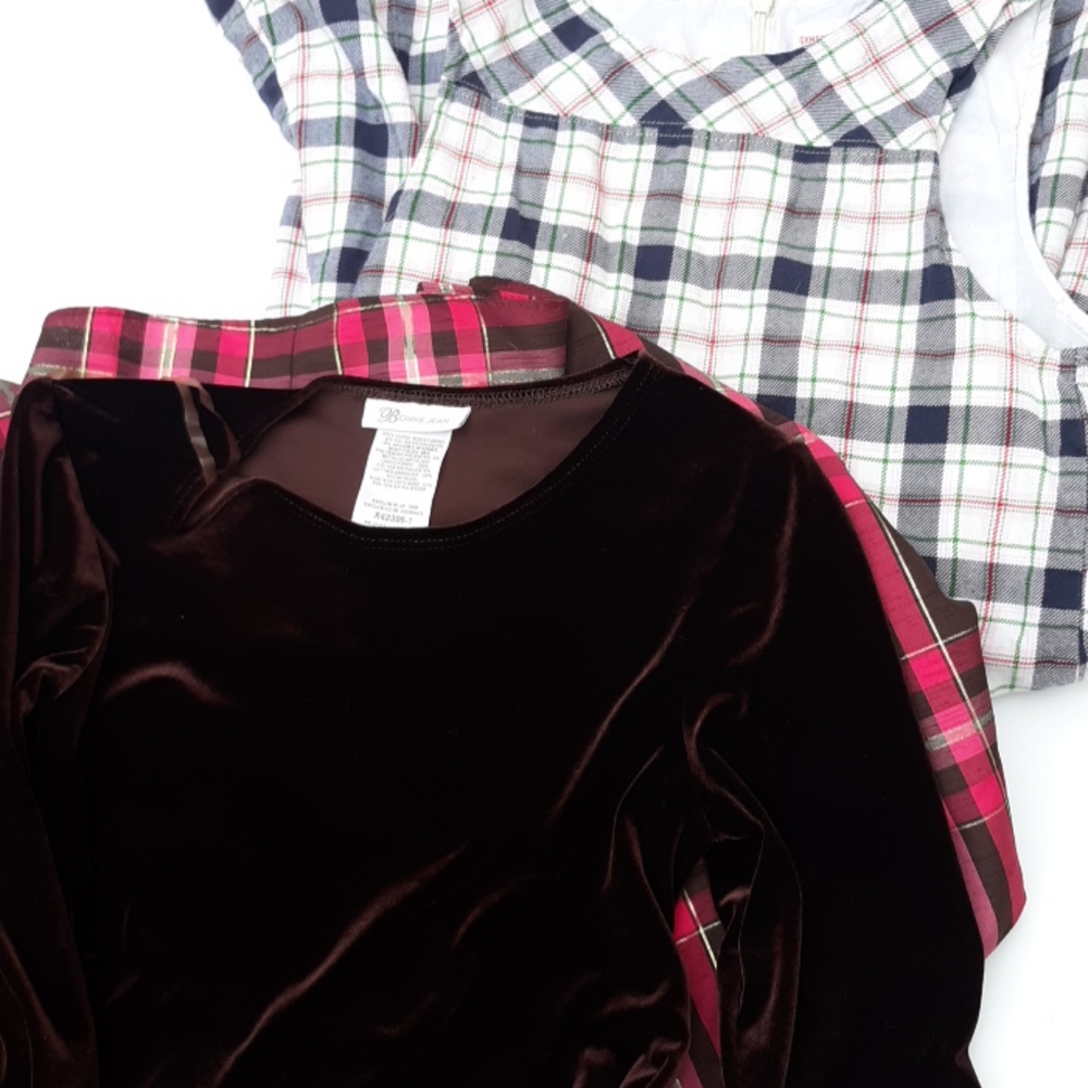 Two plaid dresses one long sleeve and one tank top